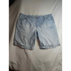 Womens Light Wash Distressed Denim Shorts Plus Size 18-20 Frayed Hem Casual